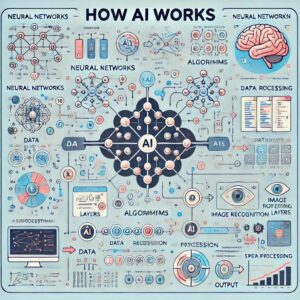 infographic illustrating how AI works